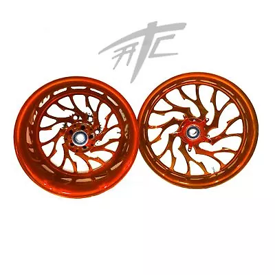 Gxsr 360 Fat Tire Candy Orange Hellian Wheels 01-08 Suzuki Gsxr 1000 • $3599.99