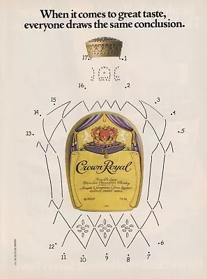 1981 Crown Royal Whisky  Connect-the Dots  Bottle Photo Vintage Promo Print Ad • $7.99