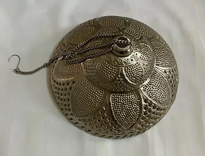 Tin Mosaic LARGE Ball Silver Lampshade Hanging WORLD MARKET • $49.99