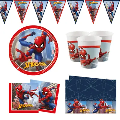 Spiderman Party Supplies OFFICIAL Superhero Birthday Plates Cups Decorations • £3.29