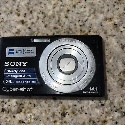 Sony CyberShot DSC-W530 14.1MP 7x Zoom Digital Camera Black NO CHARGER READ • $30