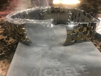 MICHELE LARGE SPORT SAIL 2 Tone YG/SS 20mm  Watch Bracelet - MS20CY285048 $400 • $335