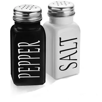 2 Pcs Salt And Pepper Pots Shakers Dispensers Condiment Pepper Glass Bottle GB • £5.69