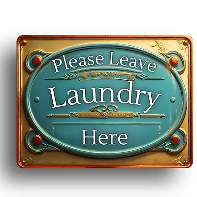 Laundry Room Vintage Sign Rustic Old Home Decor Shabby Chic Art Door Dry Washing • £5.99