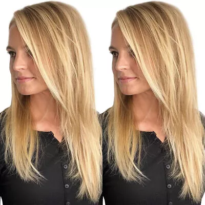 £13.89 • Buy Women Ladies Daily Ombre Light Synthetic Blonde Long Straight Wig Hair Full Wigs