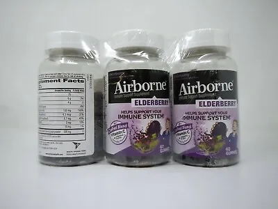 $24.99 • Buy Airborne Elderberry + Vitamins & Zinc Gummies Immune Support Supplement 60ct 3pk
