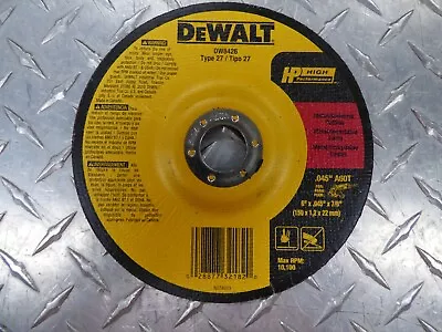 DeWALT DW8426 Type 27 High Performance 6 X.045 X7/8  Metal Stainless Cutting Whe • $10.40