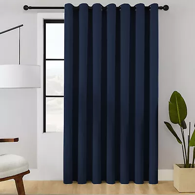 Blackout Door Curtains Thick Thermal Ready Made Eyelet Ring Top Energy Saving UK • £16.99