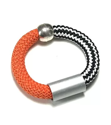 Climbing Rope Bracelet Christina Brampti Orange & Black Aluminium Tube Magnetic • $26.25