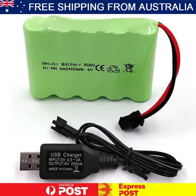 6V Ni-MH Battery Pack 2400mAh Rechargeable With USB Charge Cable For RC Car • $17.90