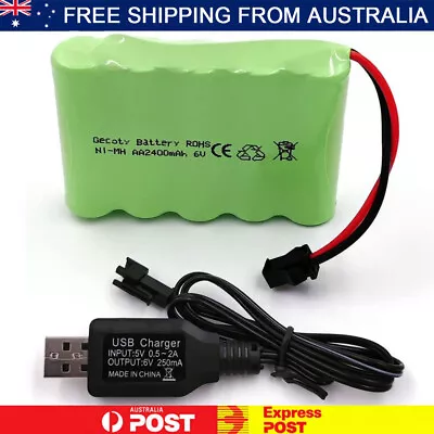 6V Ni-MH Battery Pack 2400mAh Rechargeable With USB Charge Cable For RC Car • $17.90