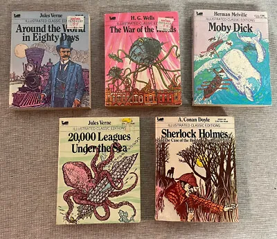 Lot Of 5 Vintage Illustrated Classic Editions Moby Pocket Sized Books PB • $19.99