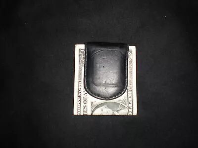 Soft Black Leather Strong Magnetic Money Clip • $4.99