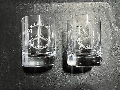 Mercedes Benz Glass Rocks Whiskey Bourbon Set Of 2 Glasses • $29.99