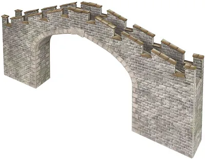 PO296 Metcalfe OO Gauge Model Railway Building Set Kit Castle Wall Bridge New • £12.99