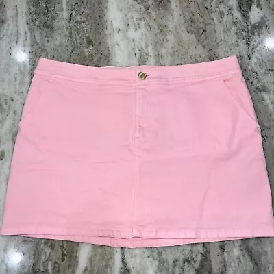 Lilly Pulitzer Misty Pink Colette Denim Lined Skirt Skort Womens Size 14 • $35