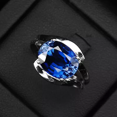 Delicate Royal Blue Sapphire 6.70Ct 925 Sterling Silver Handmade Rings Size 7 • $24.99