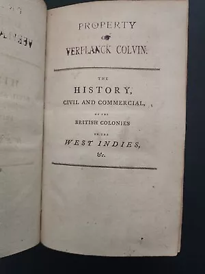 Verplanck Colvin 1798 HISTORY CIVIL COMMERCIAL BRITISH COLONIES WEST INDIES  • $275