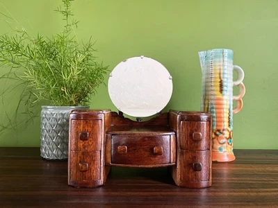 £110 • Buy Miniature Vintage Wooden Dressing Table, 1930s Art Deco, Jewellery Box 