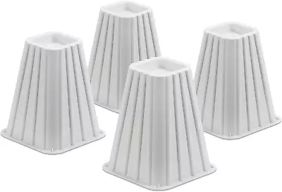 Stackable Bed Risers 4-Pack White 6.5 X 6.5 X 8 Inches • $15.21