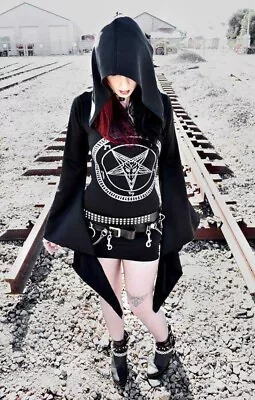 Hell Couture Black Witchy Occult Hooded Dress Goth/gothic XS • $100