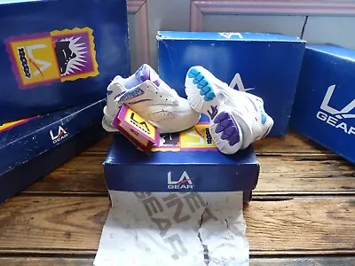 Nos & Unworn Vintage Retro Boxed 1992 La Gear Lights Cavern Trainers Size 8 Kids • £75