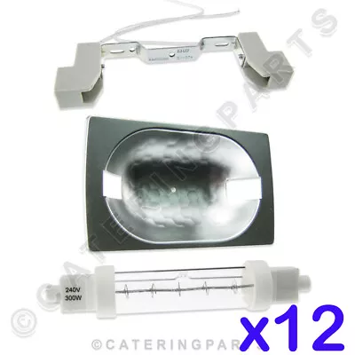 GANTRY HEAT LAMPS LIGHTS FULL SET OF 12 KITS FOR HEATED DISPLAYS 220/230v 300w • £106.95