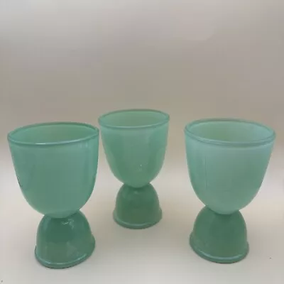 Set Of 3 Vintage Fire King Jadeite Original Double Sided Egg Cup • $18