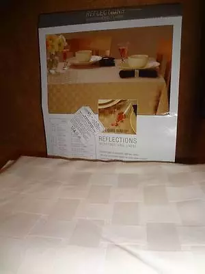 Microfiber Tablecloth Reflections 100% Polyester Oblong 60  X 84  Ivory Pearl • $29.99