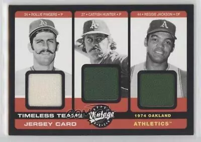 2002 Vintage Timeless Teams Triple Jerseys Rollie Fingers Catfish Hunter HOF • $28.14