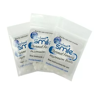 Instant Smile Teeth 3 Pack Thermal Fitting Beads Temporary Tooth • $7.99