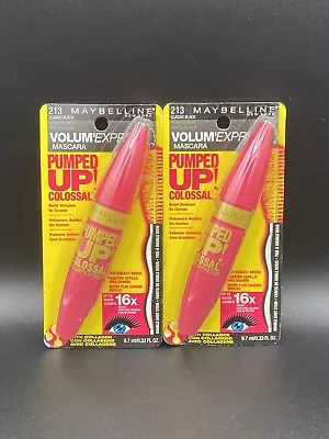 2 Maybelline Volum’ Express PumpedUp! Colossal Mascara 213 Classic Black B5 • $10.99