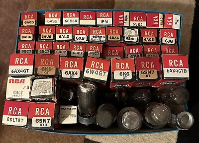 $74.99 • Buy Lot Of 49 Vintage RCA Vacuum Radio Tubes Some New - Untested 6SL7GT 6W4GT 6SN7GT