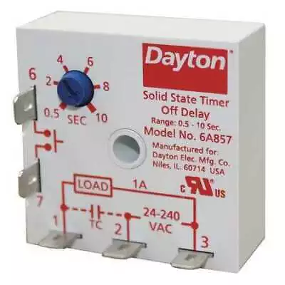 Dayton 6A857 Encapsulated Timer Relay1ASolid State • $27.39