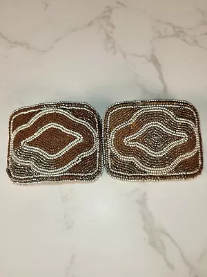 Vintage Made In France Victorian/Deco Shoe Clips/Buckles Beaded Satin 1930s • $29.99
