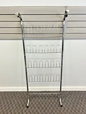 Vintage HANGING SHOE RACK Over The Door Mid Century Modern Metal Closet Chrome • $75