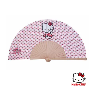 £2.99 • Buy Hello Kitty Hand Folding Fan Wooden Handheld Fan Pink Party Favours Fabric LOT