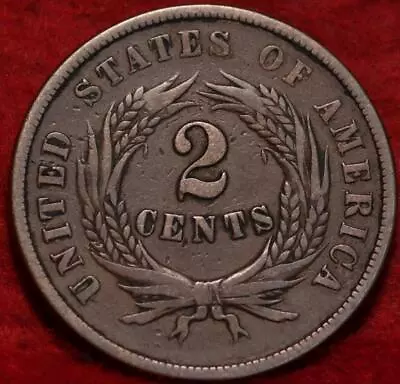 1864 Philadelphia Mint Copper Two Cent Coin • $22