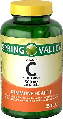 Spring Valley Vitamin C Supplement With Rose Hips 500 Mg 250 Count - US • $11.99