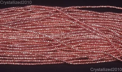 AAA Natural Rose Gold Hematite Gemstone Faceted Rondelle Beads 2mm 3mm 4mm 16  • £6.86