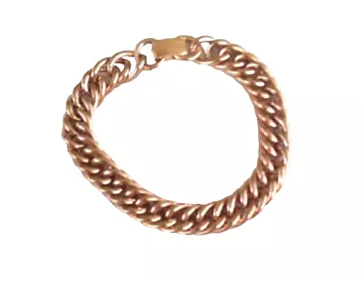 Shiny Vintage Unisex Solid Copper Double Oval Link Bracelet 8.5  49 Grams 1.7 Oz • $24.99
