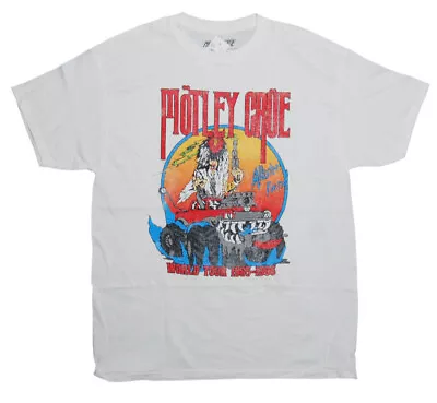 New Motley Crue Heavy Metal Band Motley Crue Mens S/S White T Shirt Cotton Tee • $15.75