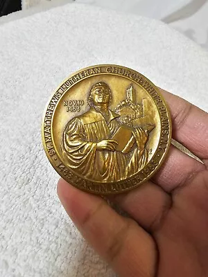 RARE St. Matthews Lutheran Church White Plains N.Y. 1483 Martin Luther Medal • $74.99