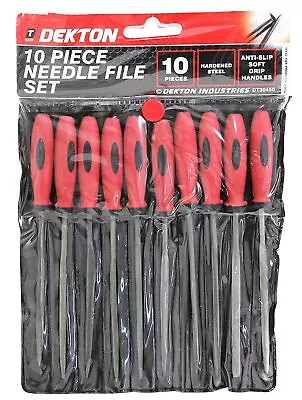 £5.99 • Buy Dekton 10 Piece Mini Precision Needle File Set  Hardened Steel Metalwork Craft 