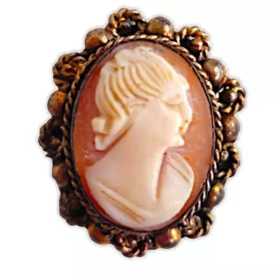 Antique Shell Cameo With Metal Frame For Make Jewellery • £10