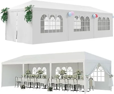 2PCS 10'x30' Wedding Outdoor Gazebo Marquee Tent Party Canopy Cater Events White • $150.59
