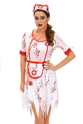 Halloween Costume Zombies Outfit Blood Nurse Woman Fancy Dress Vampire Witch  • £11.99