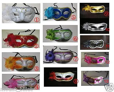 Lot Of 10 X'mas Party Venetian Style Eye Costume Masquerade Mardi Venice Masks • $19.99