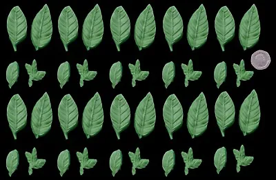 40 X Edible 3D Mixed Leaves Leaf Set 3 Cupcake Topper Decorations Weddings • £7.99