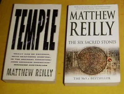 2 MATTHEW REILLY Book As NEW Temple + The Six Sacred Stones Paperback Novel • $14.95